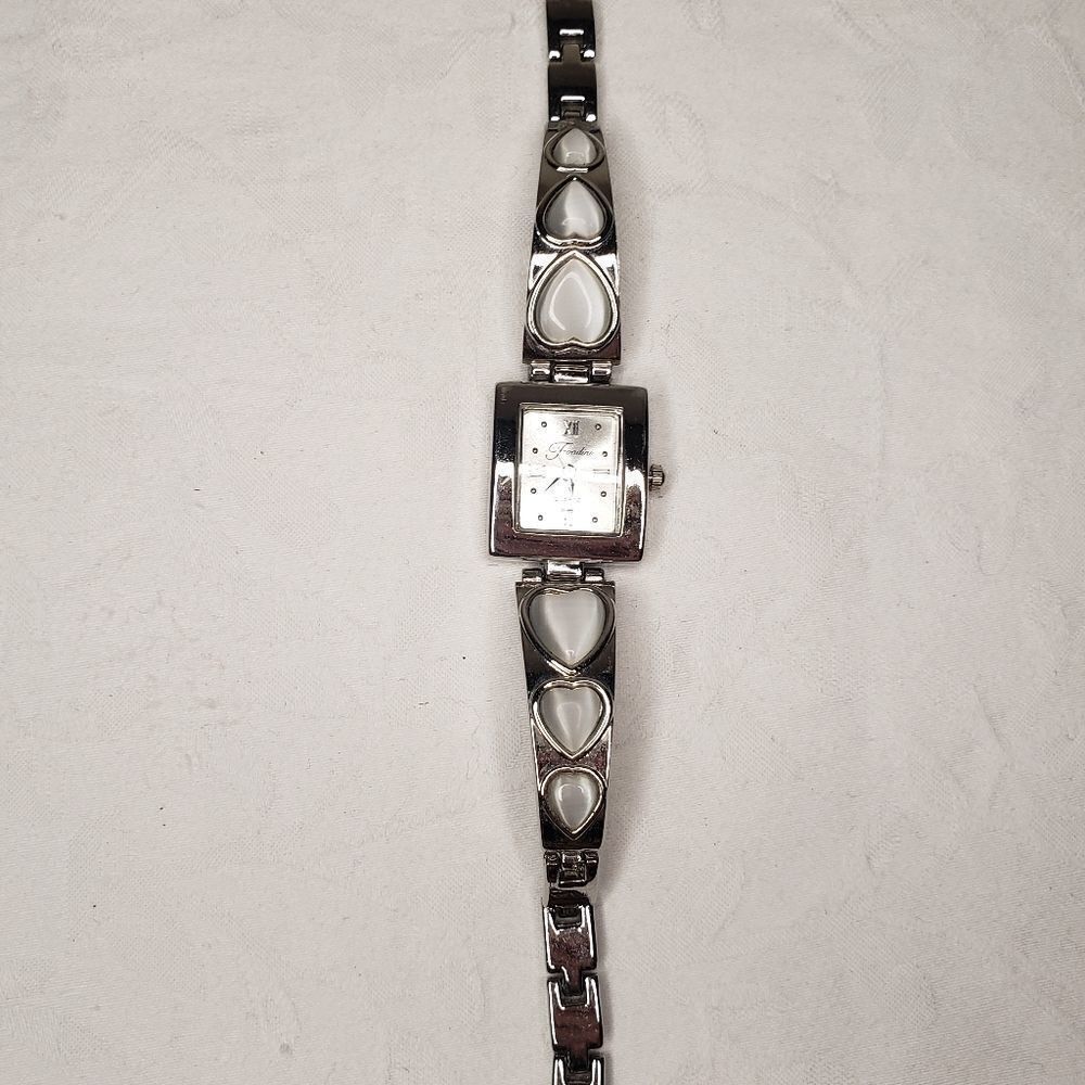 Silver Pearlecent Hearts Watch
